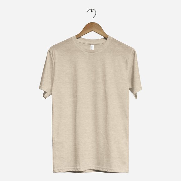 Bella + Canvas 3001CVC Unisex Jersey Tee. Heather Prism Natural Color. - Picture 3 of 4